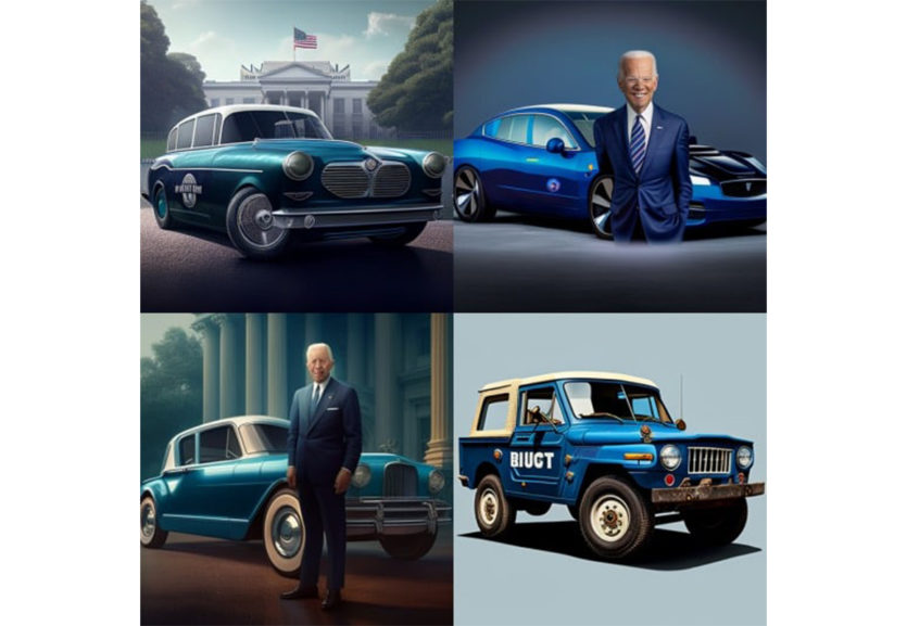 Joe Biden und die von der KI für ihn generierten Autos