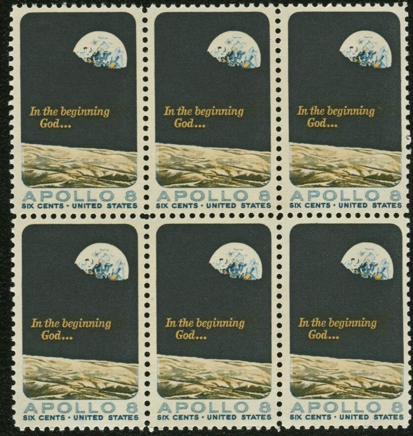 „Earthrise“-Briefmarke der amerikanischen Post aus dem Jahr 1969