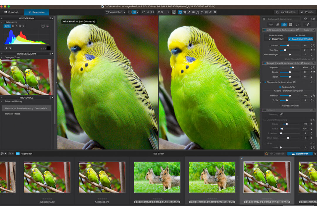 DxO PhotoLab 8 unterstützt das neue Rauschunterdrückungsverfahren DeepPRIME XD2s.