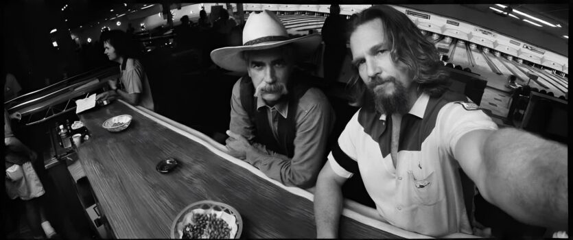 Widelux-Selfie von Jeff Bridges mit Sam Elliot am Set von „The Big Lebowski“. © Jeff Bridges