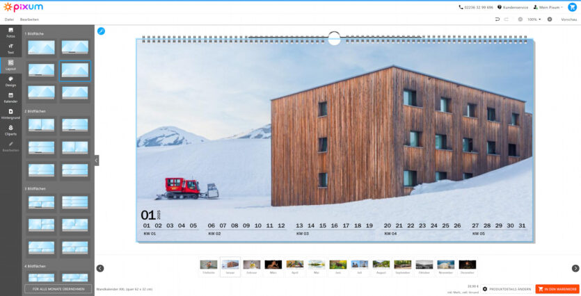 Fotokalender-Test 2024: Pixum Wandkalender XXL