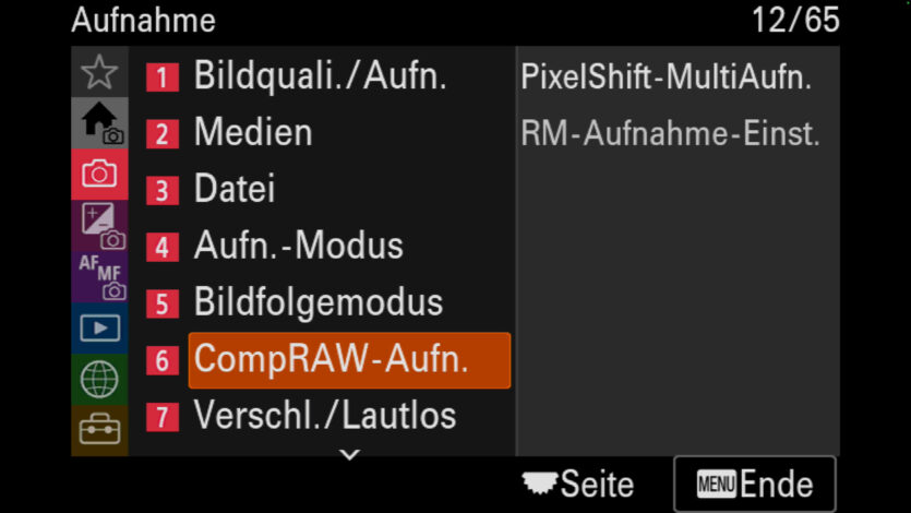 Neu ist der Composite-Raw-Modus zur Rauschminderung.